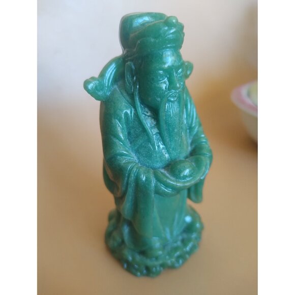 Green Chinese God Figurine Lu - Represents prosperity, success 4.5" - Picture 7 of 12